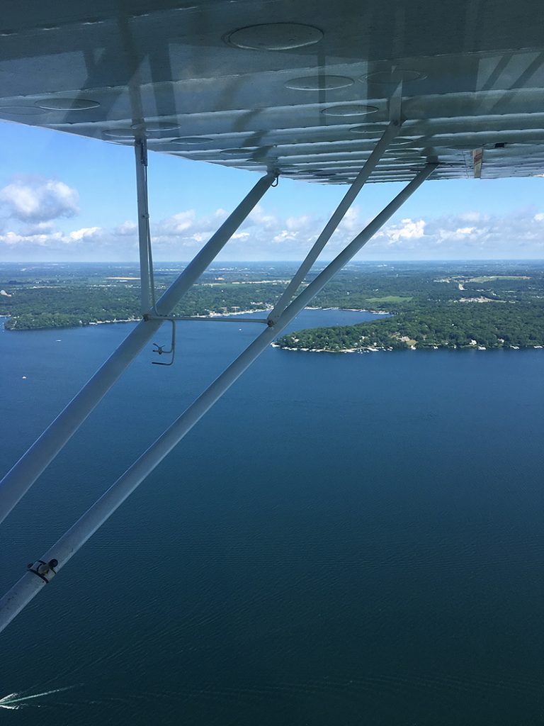 No Envy looking at Lake Geneva viewed from a Champion 7EC